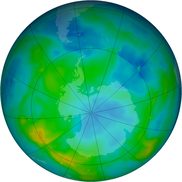 Antarctic ozone map for 10 May 2010